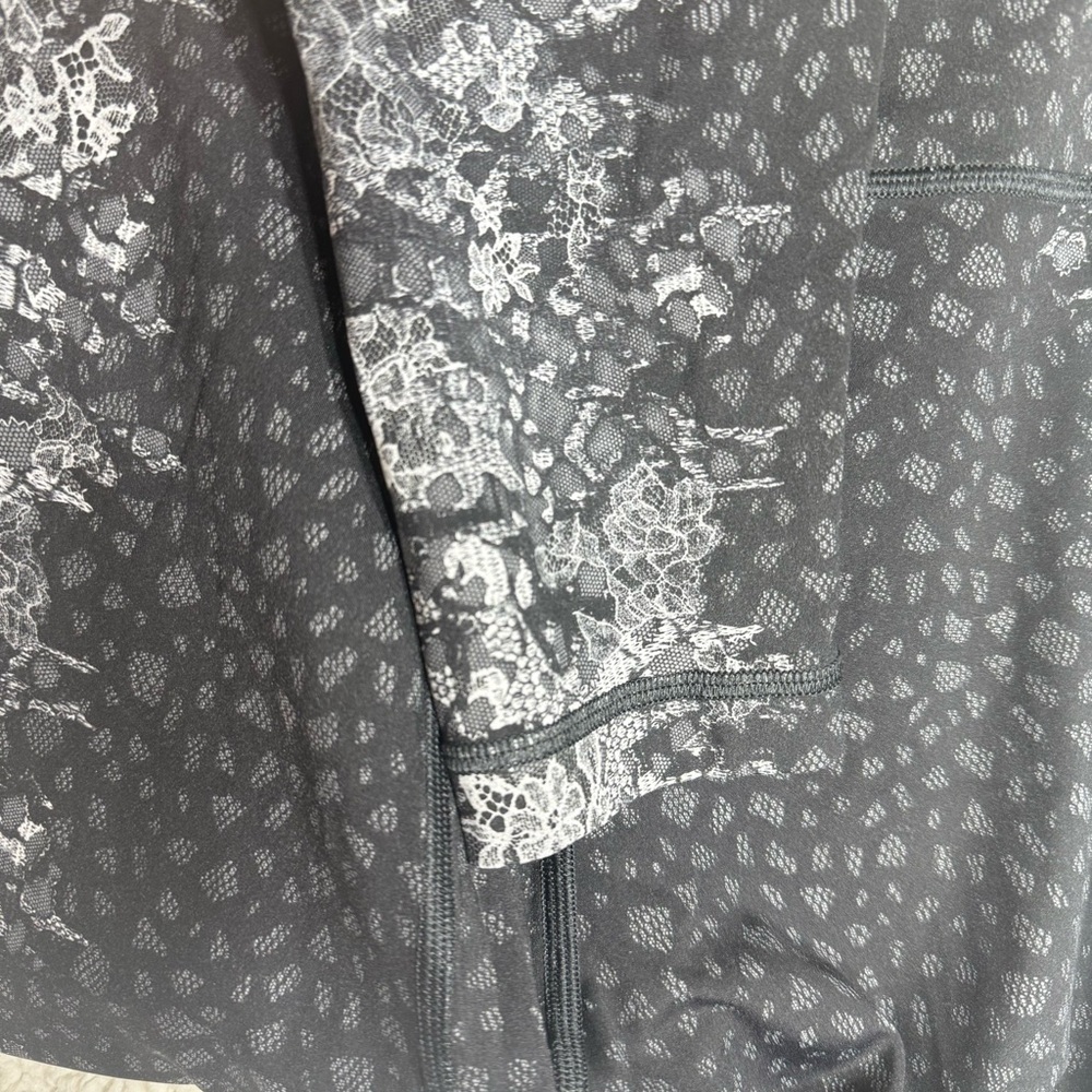 Lululemon Wunder Under Hi-Rise Nulux Leggings Overlace Black Grey Size 8 - Picture 7 of 14